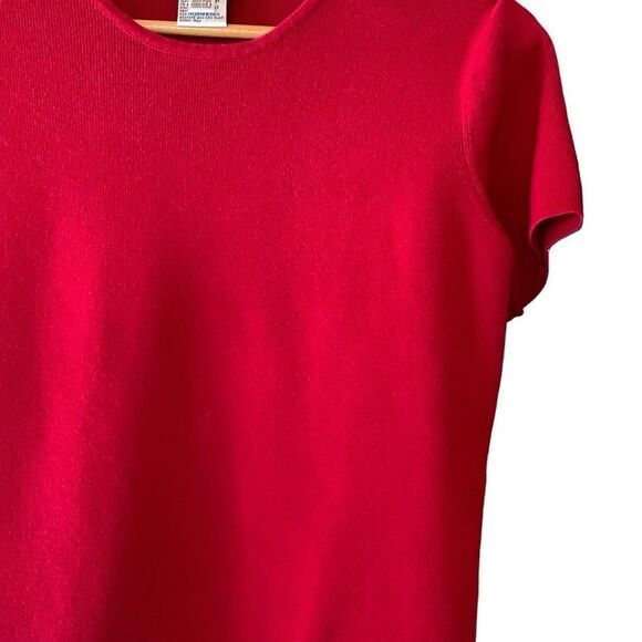 Talbots  Women’s Short Sleeved Sweater Holiday Red Cotton Petite Medium. - Picture 1 of 9